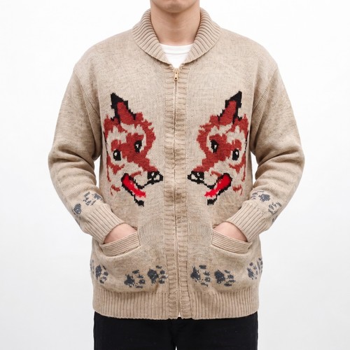 Wolf knit cardigan mary - knit,