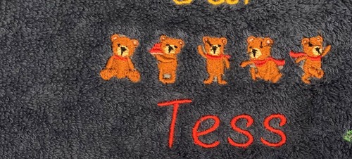 Teddy towel personalised - teddy,
