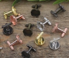 Antique Crown Blank Cufflinks
