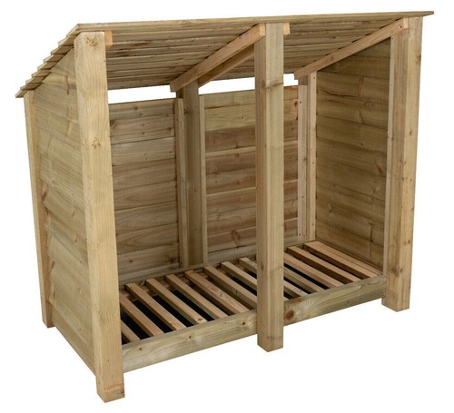 Wooden log shed firewood - wooden,