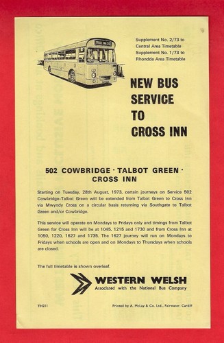 Bus timetable handbill - timetable,