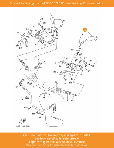 Yamaha rear view - yamaha, assy