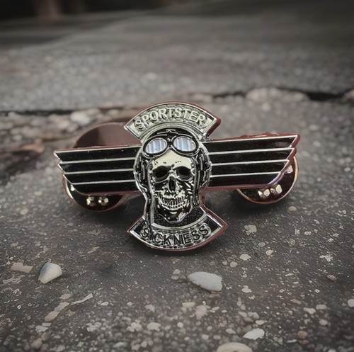 Skull rocker pin badge - rocker, heavy