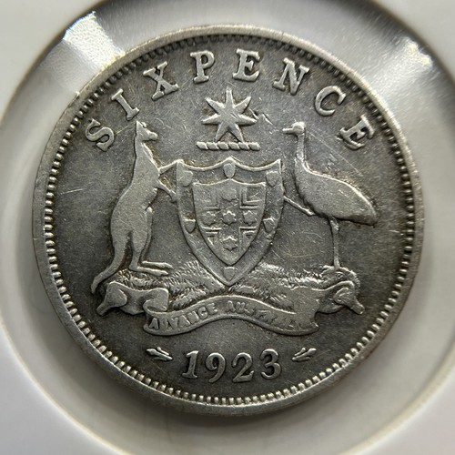 1923 sixpence coin good - sixpence,