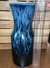  Hornsea Pottery Cascade Blue Vase Mid Century 60s J Clappison 29cm Tall