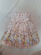 Flower Print Lined Dress With Net Underskirt Marks And Spencer Size 9-12 Months