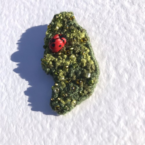 Ladybird embroidered brooch - ladybird, -embroidered
