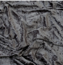 Grey Crushed Velvet Fabric