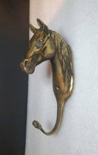 Vintage Brass Horse Wall Hanging Hook - Coat, Bridle, Tack Equine Home Decor