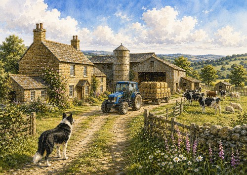 Border collie blue tractor - border,