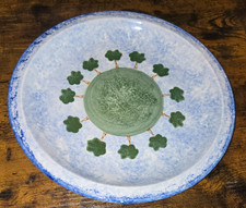 Vintage Price & Kensington 26cm Spongeware Blue Green Trees Clouds Dinner Plate