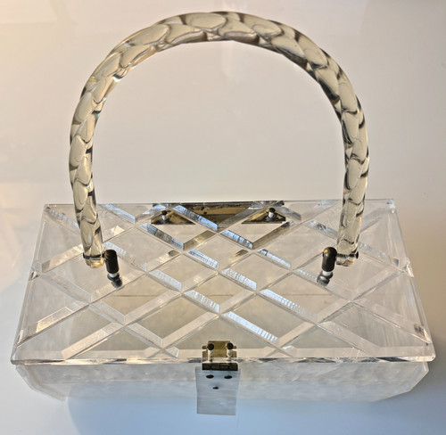 Vintage 1950 lucite purse - lucite,