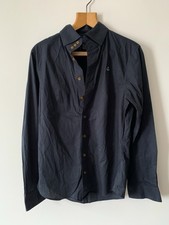 Vivienne Westwood Krall 3 Button Collar Shirt Size Small 36 Black VGC Orb Logo