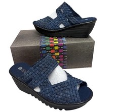 Bernie Mev Lauren Jeans Color Blue Wedge US 7 EU 38 NIB