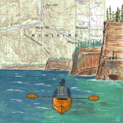 Kayak pictured rocks 6x6 - rocks,, mi