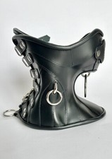 Steampunk real leather posture collar neck corset model premium mask bondage