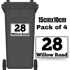 4 x Wheelie Bin Stickers House