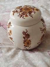 Vintage Sadler Ginger Jar Tea Caddy Floral Pattern Spice