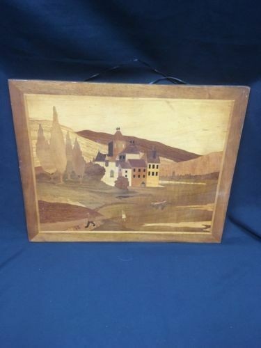 Vintage wooden marquetry