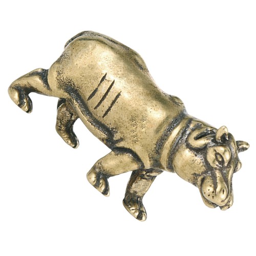 Solid brass hippo ornament - brass,