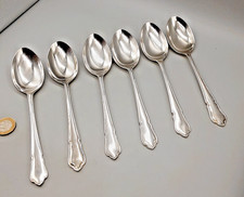 6 (3+3) Cooper & Sheffield Silver Plated Dessert Spoons - Dubarry Pattern 18.5cm