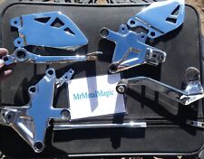 kawasaki zx10r zxr zx10 r rearsets hangers rear brake pedal gear pedal polished