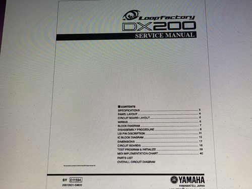 Yamaha dx200 service manual - dx200,