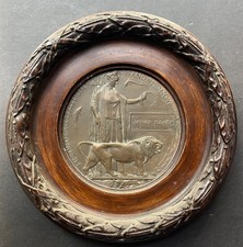WW1 memorial plaque death penny in frame ARTHUR SLINGER