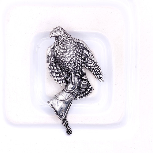 Vintage pewter falconry pin - vintage,