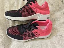 Stylish Pink Black Ladie Breathable   Sneakers Casual Walking Trainers Size UK 9