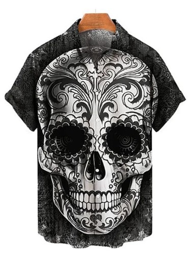 Hawaiian shirt sugar skull - hawaiian,
