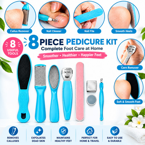 8pc pedicure kit - 8pc, file