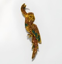 Vintage parrot cockatoo brooch