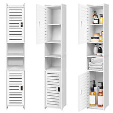 Waterproof Bathroom Tall Cabinet Free Standing Floor Storage Unit Cupboard NEW
