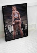 SEXY WOMEN BUM GYM POSTER ART PRINT FITNESS WORKOUT WEIGHTS MUSCLES -A3 A4 SIZE
