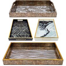 Rectangular Abstract and Agate Theme Vanity Decorative Candle Coffee Table Trays