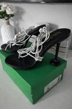 EGO Silver Knot Heeled Mules