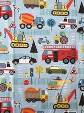 Vehicles blue fabric - vehicles, uk