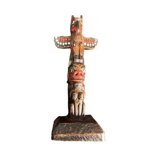 Vintage hand carved mini totem - hand,