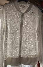 Brodie Anglaise White Bomber Style Jacket Beautiful Design Which Looks Great XL