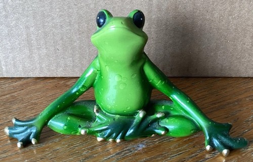 Yoga frog figurine resin - frog,