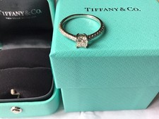 Tiffany & Co  .54 Carat plus .20 carat Diamond Engagement Platinum Ring stunning
