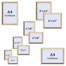 2 x Real Wood Glass Photo Frames Picture 6x4 To A4 Wall Mounted & Free-Standing