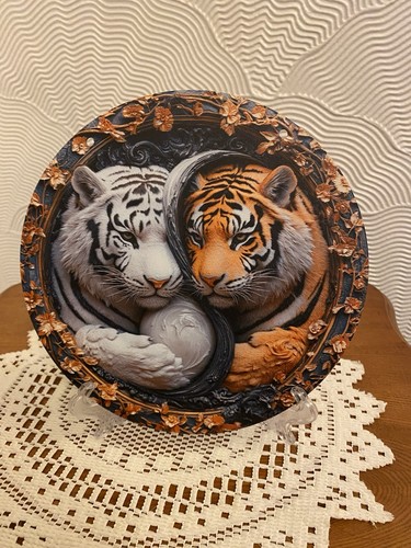 Wooden tiger plate sign - tiger, plate/sign