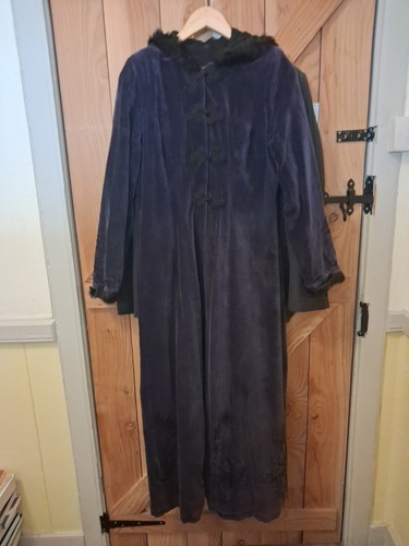 Nomads purple velvet maxi coat - velvet,
