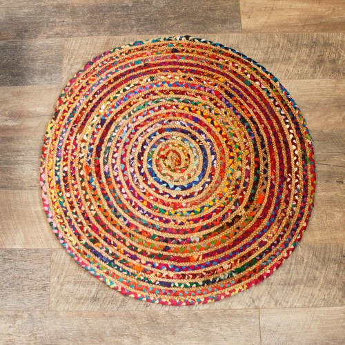 Round jute and recycled cotton - jute,