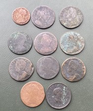 11x Copper Coins Charles 2 -