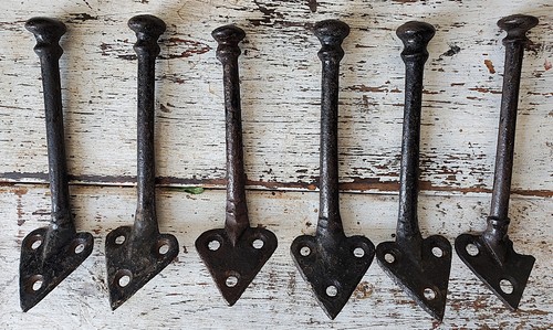 Six antique victorian iron - victorian,