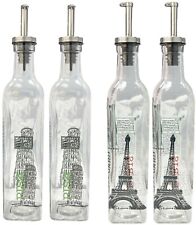 Set Of 4 Oil Drizzler Bottles Glass Vinegar Dressing Pourers Vinegar Bottles