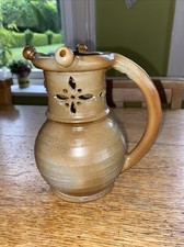 Studio Pottery Salt Glazed Puzzle Jug Signed Terry Davies vintage stoneware 1992